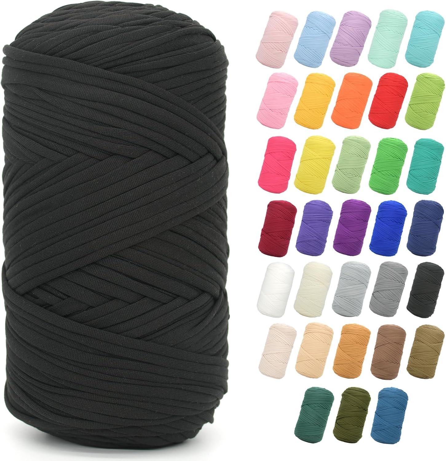 2 * 400G Tshirt Yarn for Crocheting,Light Khaki T Shirt Chunky Elastic Fabric Thick T-Shirt Crochet Yarn for Beginners Crocheting Hand Knitting Bag/Basket/Coasters/DIY Crafts/Home Decor