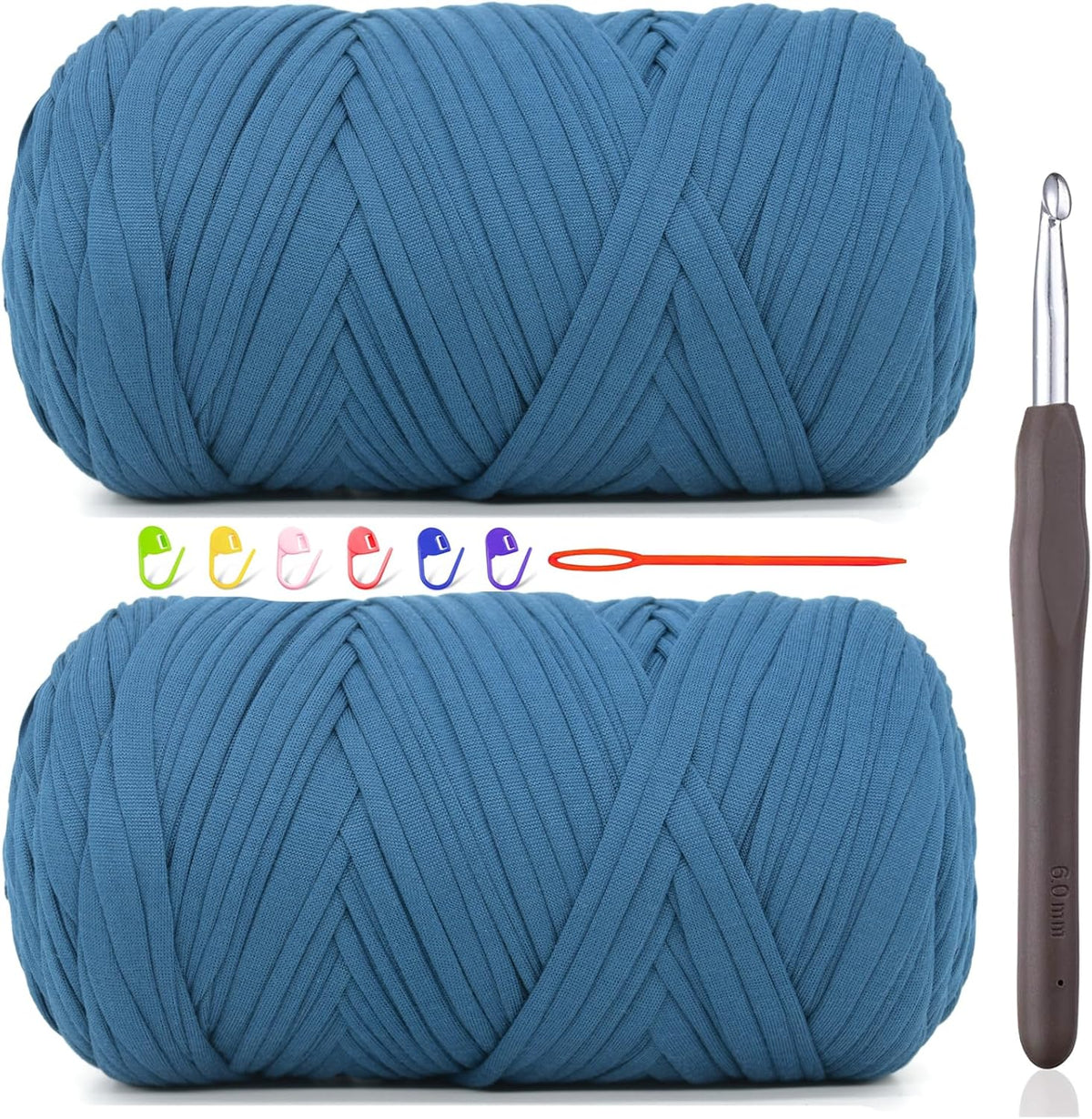 2 * 400G Tshirt Yarn for Crocheting,Light Khaki T Shirt Chunky Elastic Fabric Thick T-Shirt Crochet Yarn for Beginners Crocheting Hand Knitting Bag/Basket/Coasters/DIY Crafts/Home Decor