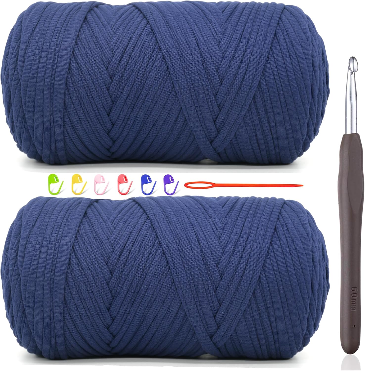 2 * 400G Tshirt Yarn for Crocheting,Light Khaki T Shirt Chunky Elastic Fabric Thick T-Shirt Crochet Yarn for Beginners Crocheting Hand Knitting Bag/Basket/Coasters/DIY Crafts/Home Decor