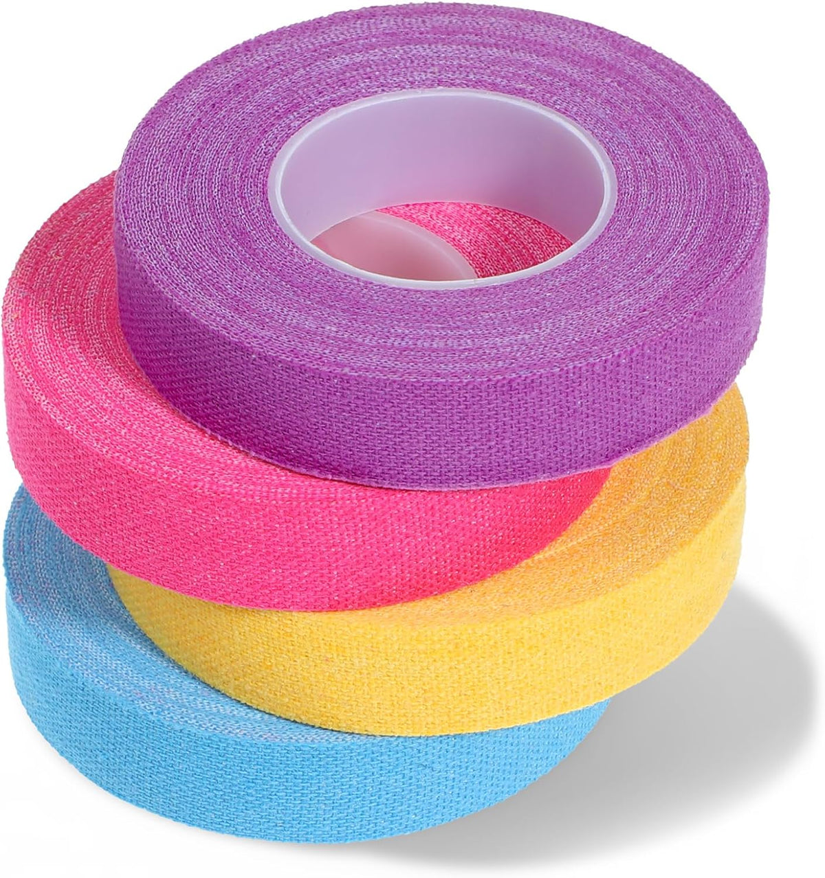 Apojgitn 4PCS Thimble Tape - Adjustable Finger Protectors for Sewing, Hand Embroidery Quilting - Fabric Thimbles for Hand Sewing & Needle Puller, Moda Neon Notions & Supplies