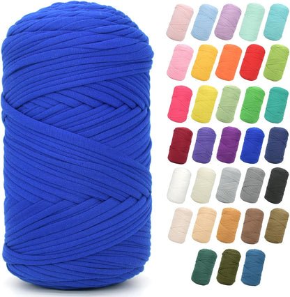 2 * 400G Tshirt Yarn for Crocheting,Light Khaki T Shirt Chunky Elastic Fabric Thick T-Shirt Crochet Yarn for Beginners Crocheting Hand Knitting Bag/Basket/Coasters/DIY Crafts/Home Decor