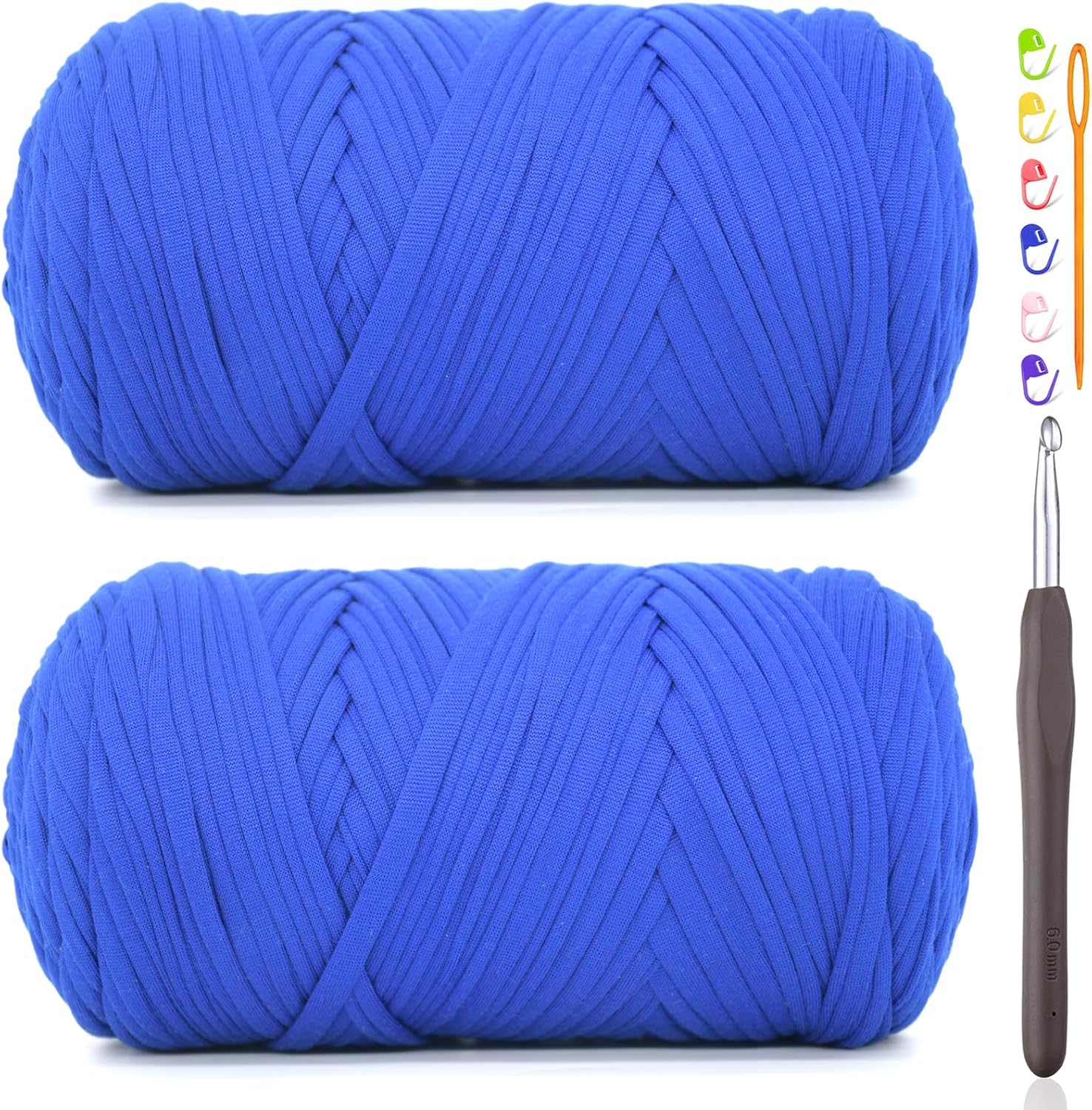 2 * 400G Tshirt Yarn for Crocheting,Light Khaki T Shirt Chunky Elastic Fabric Thick T-Shirt Crochet Yarn for Beginners Crocheting Hand Knitting Bag/Basket/Coasters/DIY Crafts/Home Decor