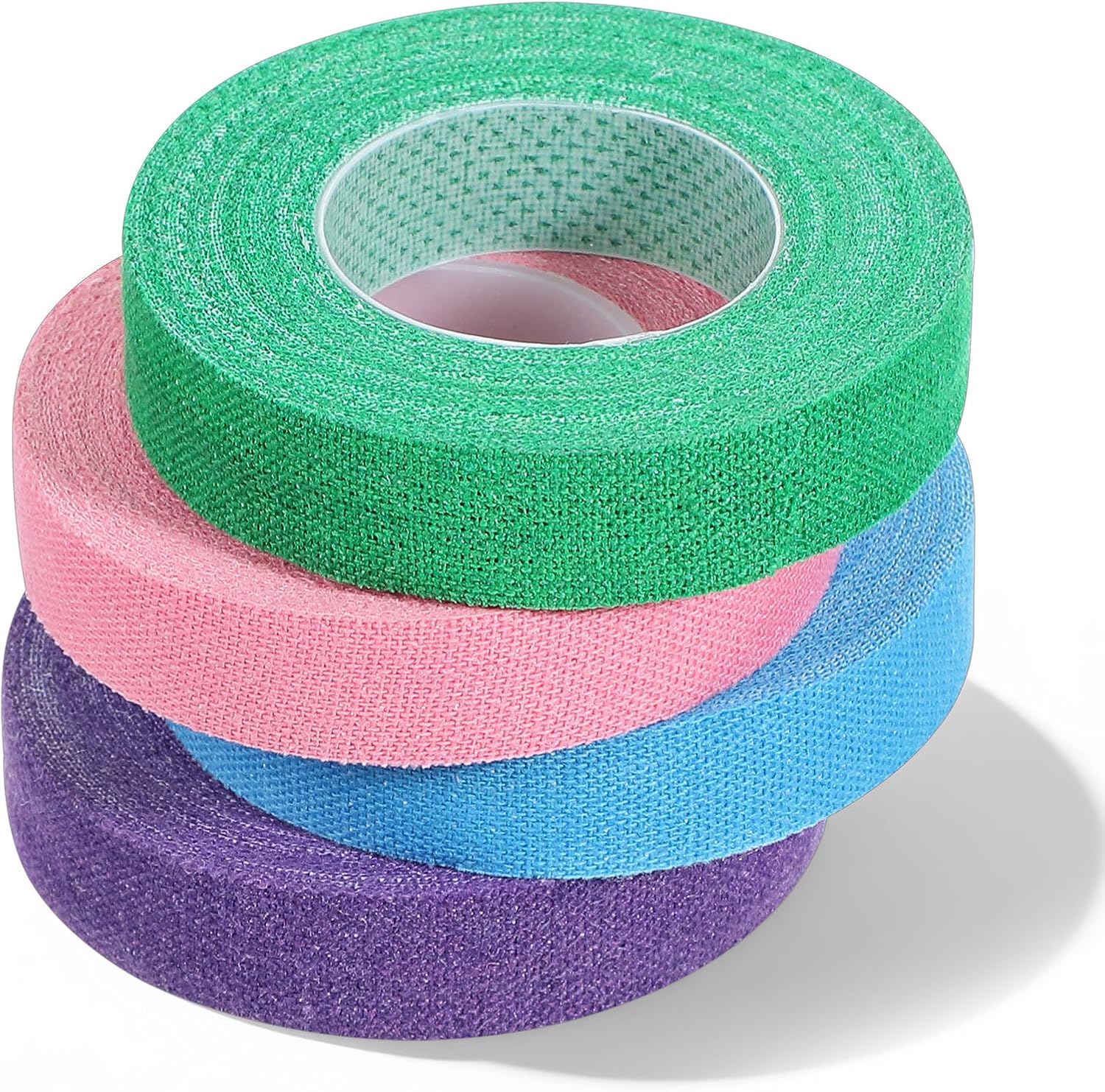 Apojgitn 4PCS Thimble Tape - Adjustable Finger Protectors for Sewing, Hand Embroidery Quilting - Fabric Thimbles for Hand Sewing & Needle Puller, Moda Neon Notions & Supplies